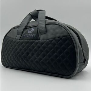 Resteck Black Quilted Duffel Bag with Elegant Design Utility Bag